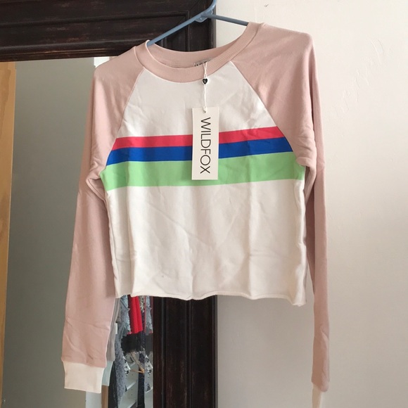 NWT Wildfox Mellow Stripe Sweatshirt - Picture 2 of 3
